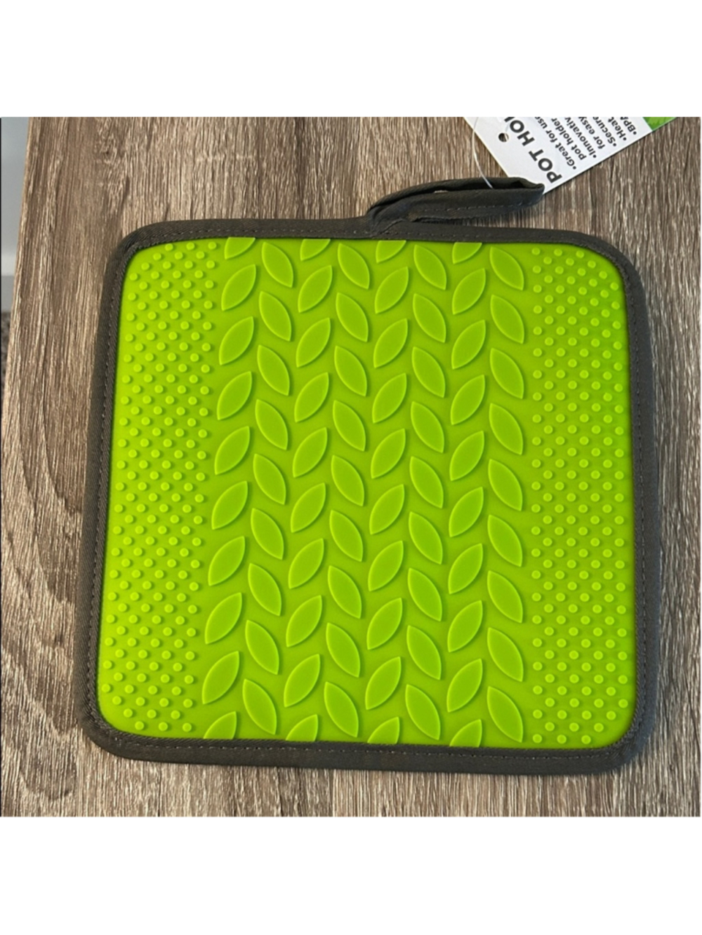 Leaf Pattern Green Silicone Pot Holder